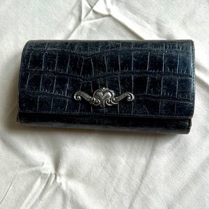 BRIGHTON croc. embossed leather wallet organizer